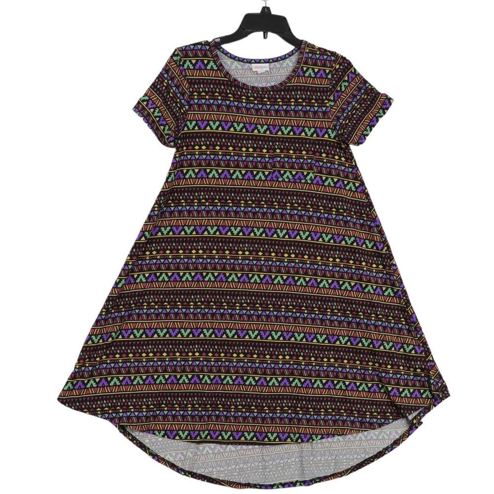 LuLaRoe XXS Womens Dress Pocket Aztec Multicolor Scoop Neck